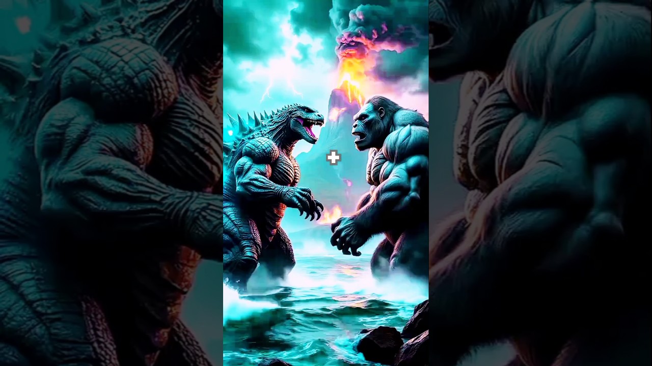 GODZILLA Meets Gorilla in EPIC AI Battle!Gorilla and Godzilla man ai short video