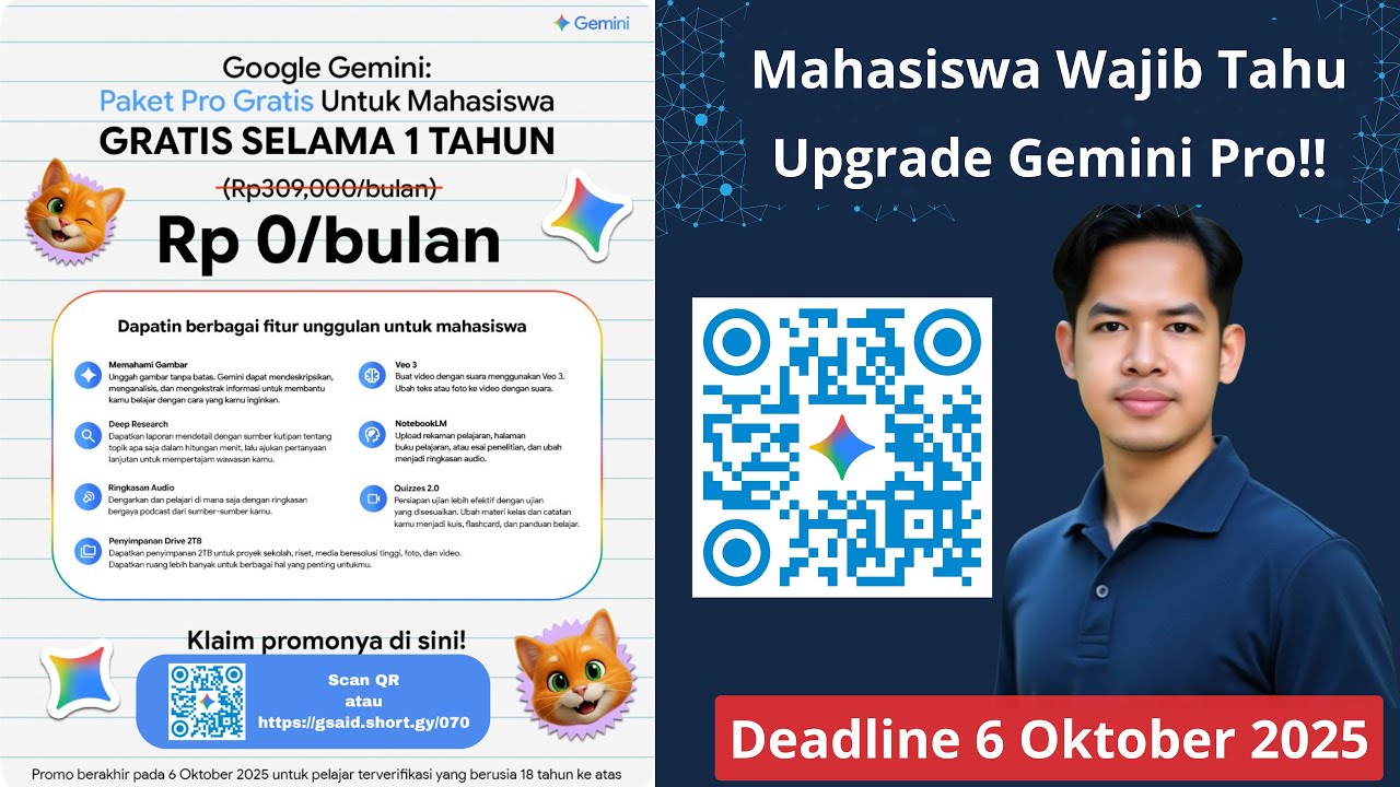 Tutorial Daftar Google Gemini Pro Gratis untuk Mahasiswa | Akses Veo 3 Tanpa Bayar