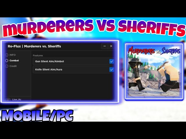 Murderers VS Sheriffs Script Hack PASTEBIN GUI  Kill Aura, Kill All, Rage  Bot, Silent Aim & More 