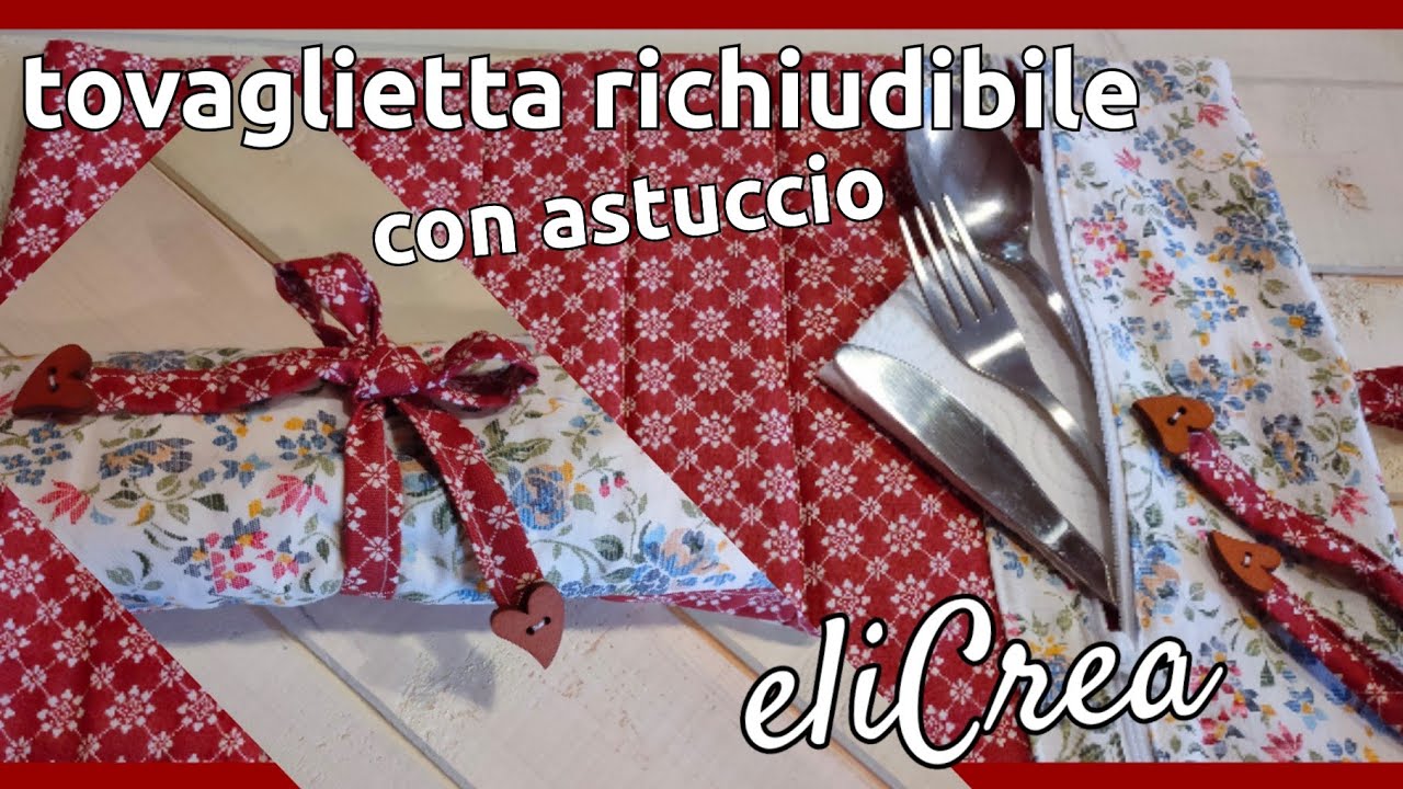🌹530 tovaglietta richiudibile  con astuccio incorporato da ufficio @elicrea creativo 💕