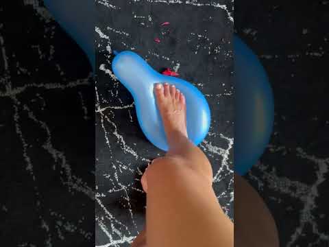 Stomping balloon barefoot #foot #pedicure