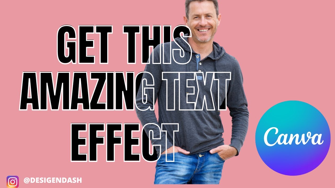 Double Text Effect in Canva | Half Outlined Text Effect in CANVA | Designer Dash