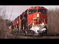 Awesome seven engine lashup long stack cn 120 passing painsec junction west  moncton nb
