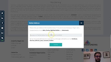 Adding an Ethereum Wallet address to your Crowd for Angels Account