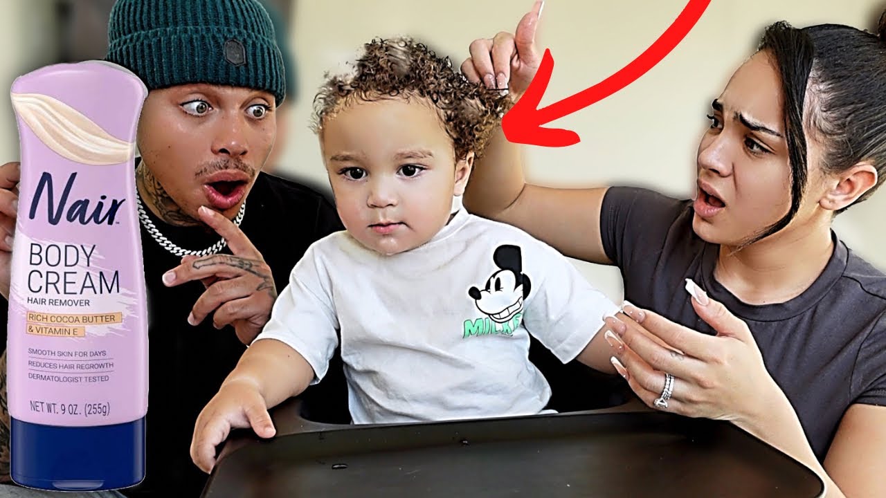 I Put Nair Hair Removal In Our Baby S Hair Prank Bad Idea Youtube