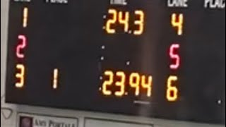 Shane Eckler breaks Shane Ryan’s 12 year scm record in 50 free at garnet valley vs ridley dual meet