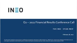INEO Fiscal Q2 2022 Webinar