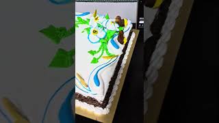 Quick Square Cake Art Tutorial black forest New design cake #customcake #shortsfeed #trending