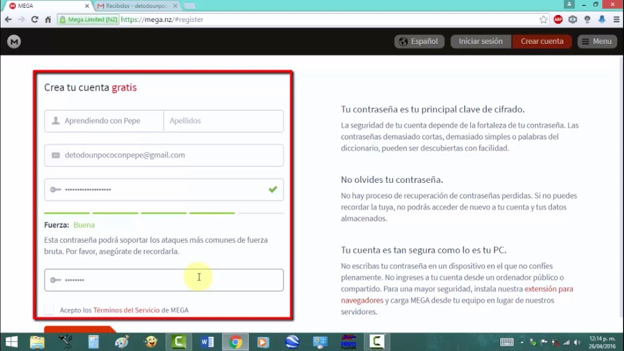Cómo CREAR una CUENTA GRATUITA, en el servidor de MEGA ...