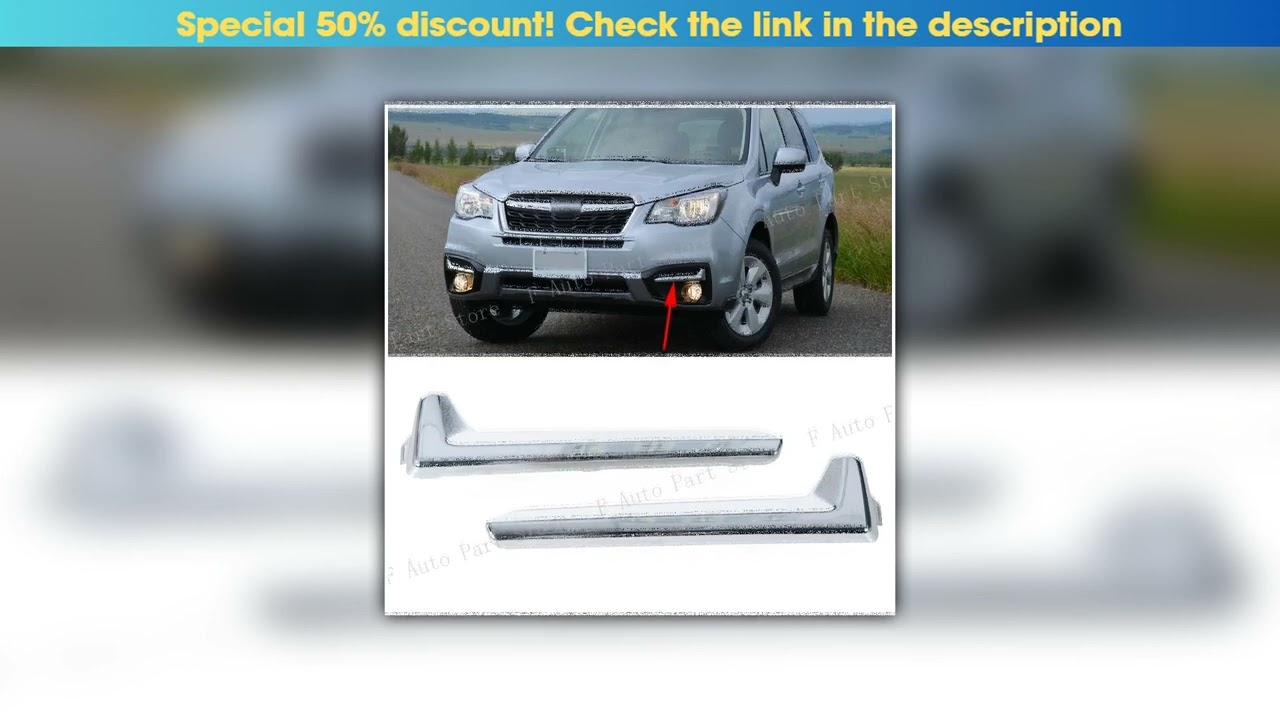Best For Subaru Forester 2016 2017 2018 Car Front Bumper Fog Light Lamp Decorative Strip Chrome Tri