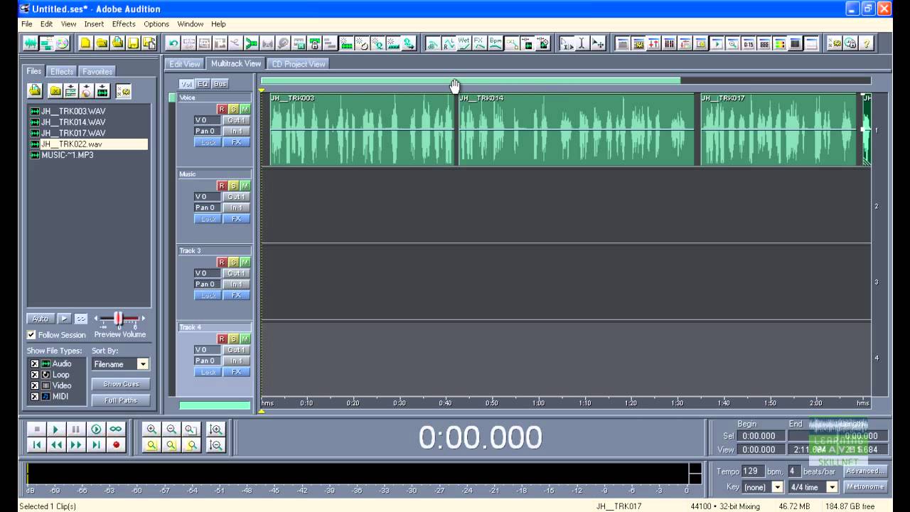 8. Mastering your Adobe Audition Skills: Multi Track View 1