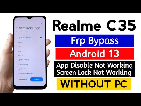 Realme C35 Google frp bypass Android 13 Without Pc.
