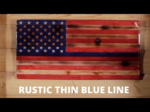 RUSTIC THIN BLUE LINE FLAG