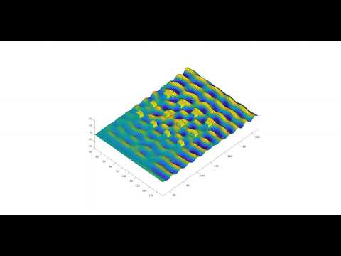 Wave meets regularly spaced poles simulation