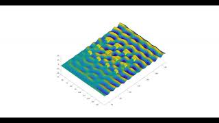 Wave meets regularly spaced poles simulation