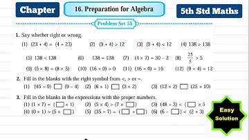 5th Std Maths Problem Set 55 Chapter 16 Preparation for Algebra  | MH BOARD | Hindi Explanation