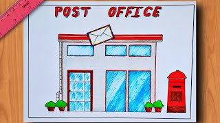 World Post Office Day Drawing National Post Day Drawing Post Office Drawing Letter Box Drawing