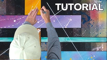 Interesting Abstract Painting with Masking Tape (4k) / Tutorial / Step-by-step