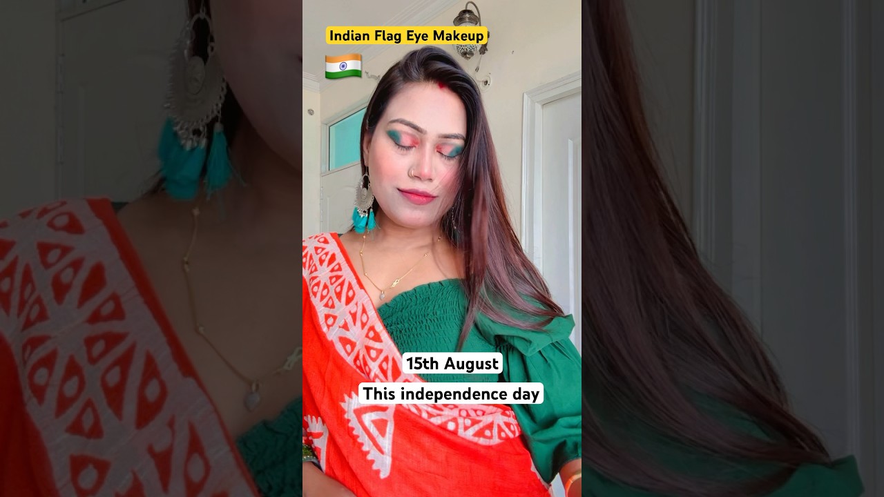 Indian flag 🇮🇳 eye makeup|15th August 2024 | Independence Day makeup look 