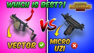 Vector vs Micro UZI Ultimate Weapon Comparison PUBG MOBILE Which one is Better For Close Range