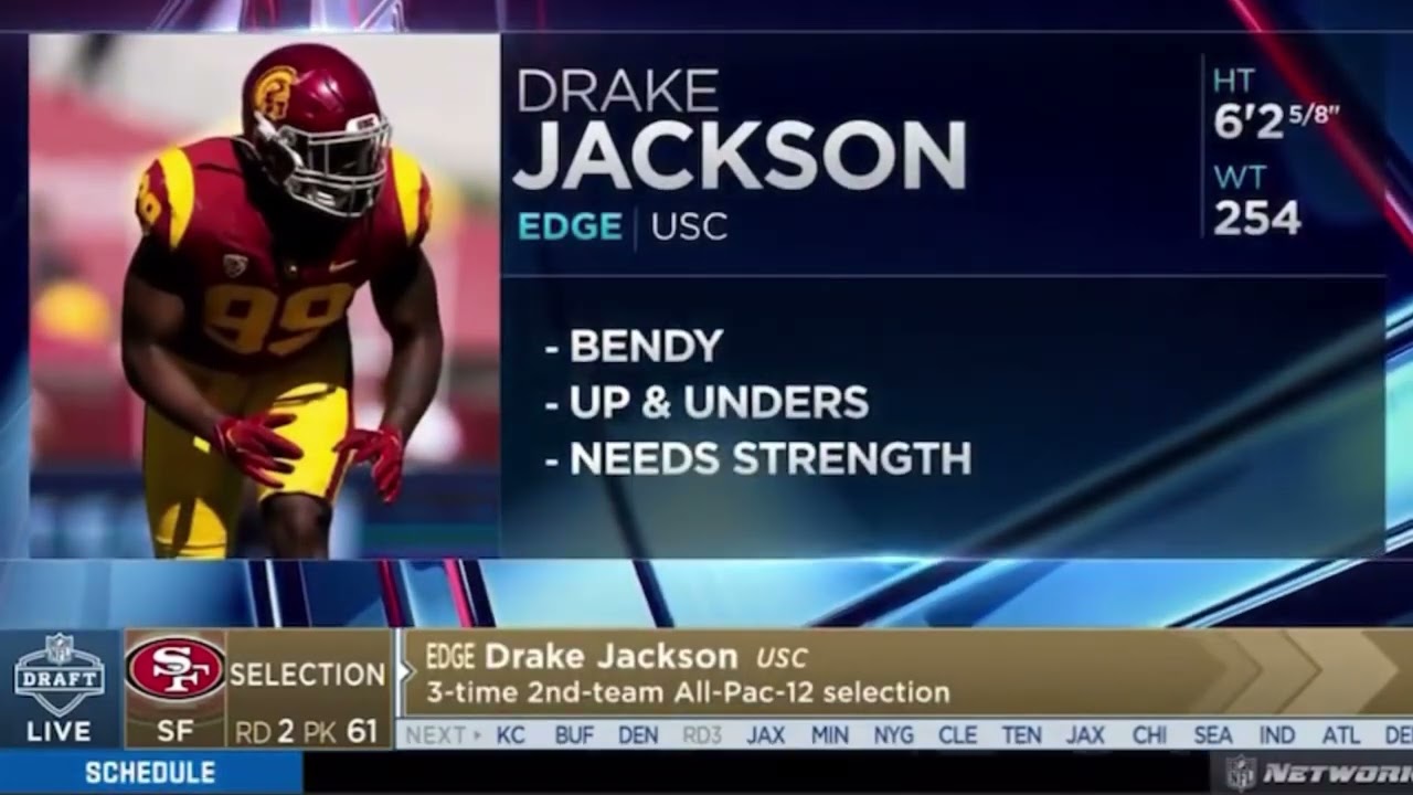 The moment the 49ers took one of the biggest steals in the draft in USC Drake Jackson 👏