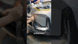前保險桿施工全過程:3M 100G高光膜的完美貼合! #汽車美容 #automobile #熱門