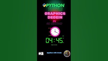 Python turtle digital clock project||coding||graphic design#pythonshorts#design #viralvideo#clock