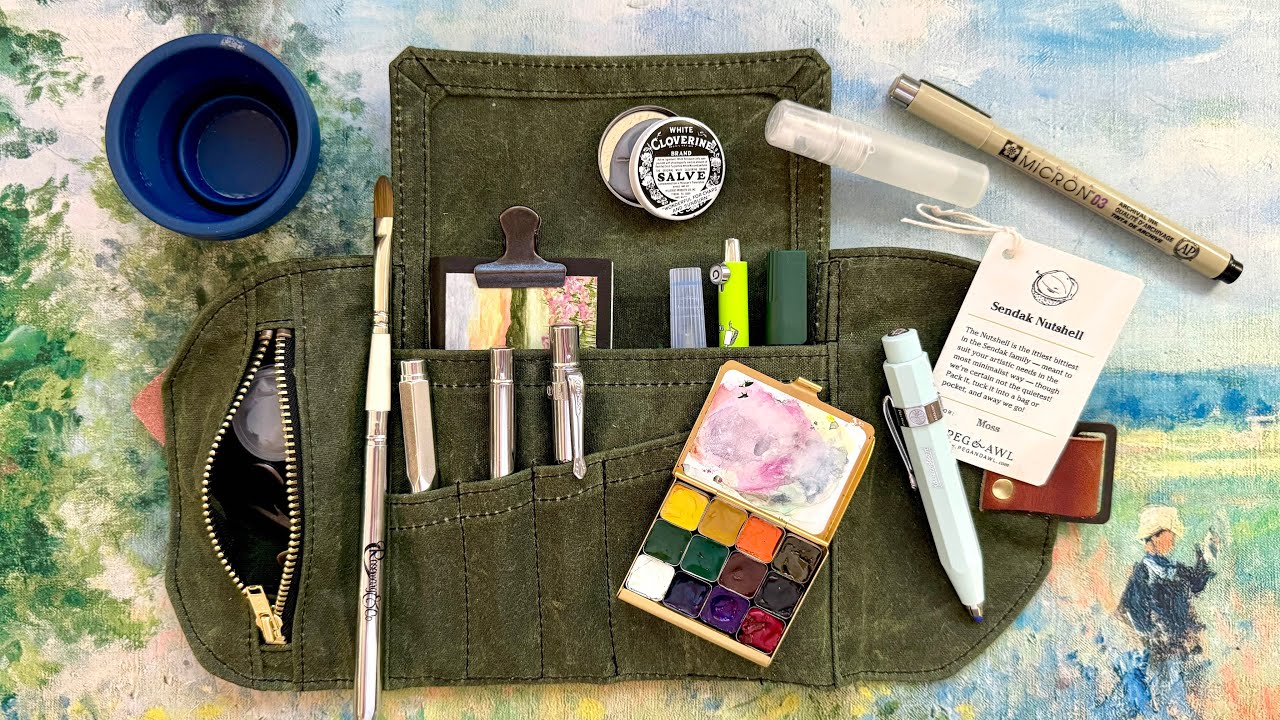 Набор для рисования Sendak Nutshell от Peg & Awl Setup и различные варианты художественных принад...
