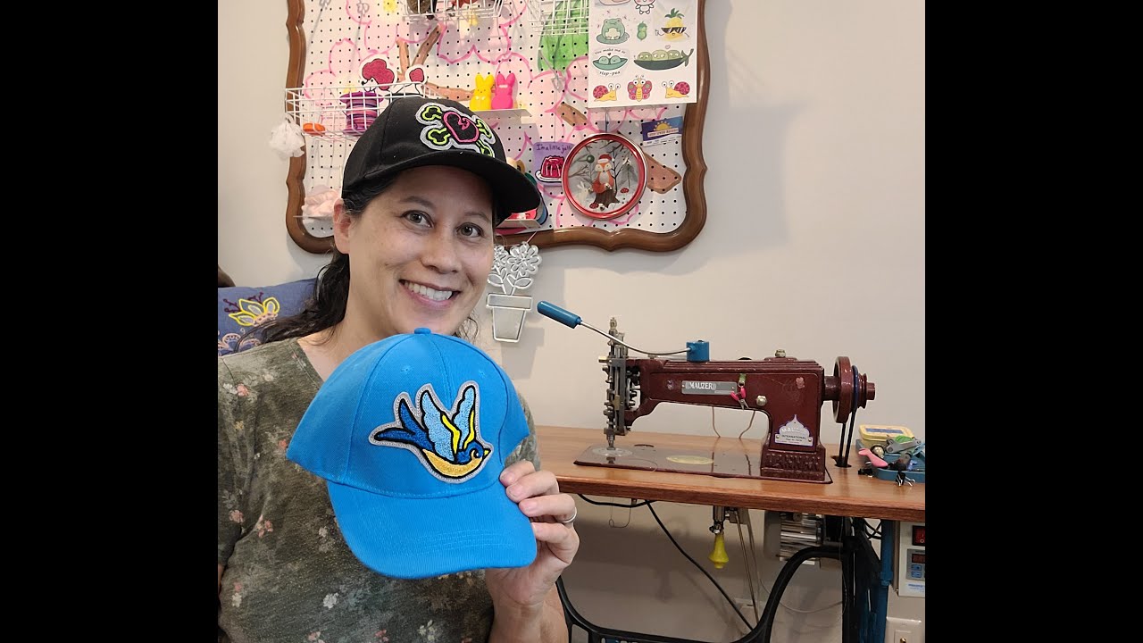 Chain Stitch a Patch on a Hat with Regular Machine
