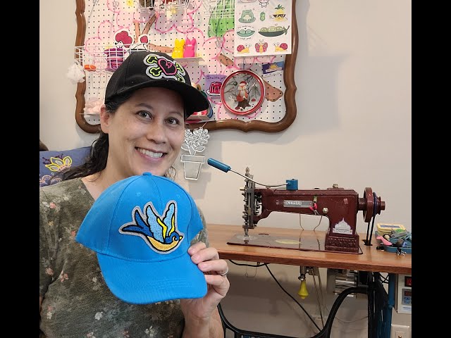 Sewing an embroidered patch on a hat - VLOG 