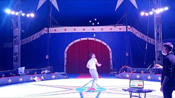 Michael Ferreri Guinness World Record Most 360 degree spins while juggling 5 balls in 3 minutes.2021