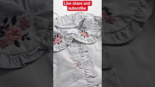 Pure Cotton Imported Fabric Premium Embroidery Zara Ogsize- 3 To 8 Years Cream Colour