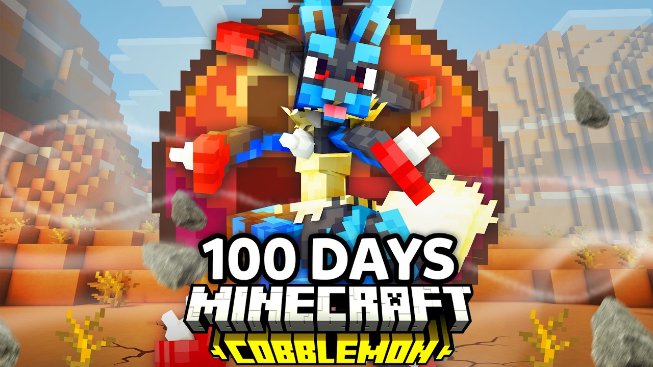 I Spent 100 Days as a FIGHTING TRAINER in Pokémon Minecraft Vs my Rival! (Duos Cobblemon)