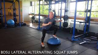 Bosu Lateral Alternating Squat Jumps