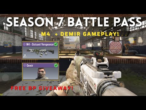 *NEW* SEASON 7 BATTLE PASS + M4 OUTCAST VENGEANCE +DEMIR Gameplay |  COD Mobile | CODM