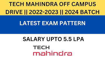 Tech Mahindra Latest Exam Pattern || On Campus || Off Campus || 2022-2023 || 2024 Batch @Vikasteach