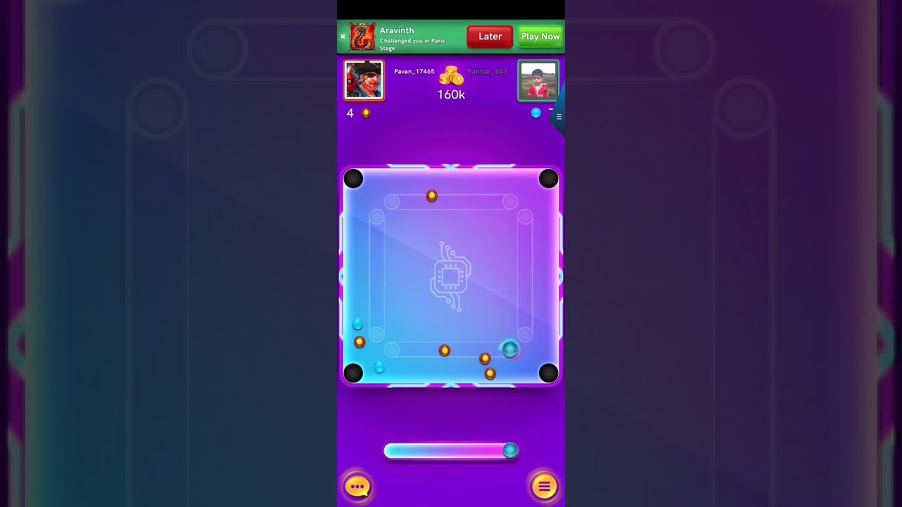 win160k match carrom pool new table Master cyber city slippery physics 