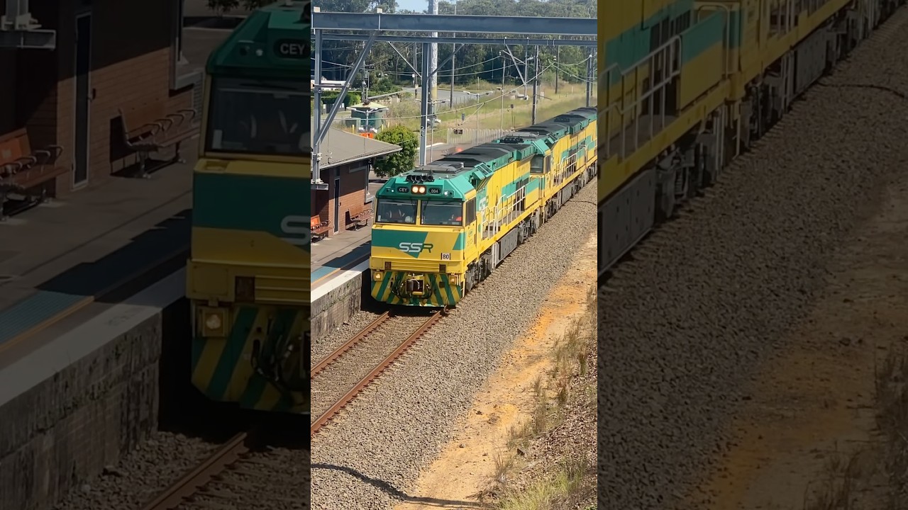 SSR Triple ‘Cey’ Classes Passing Wyee On A Coal Train 