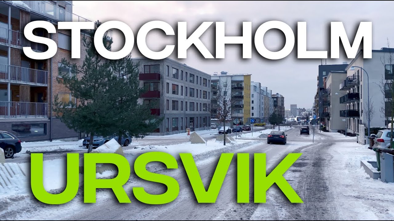 Stockholm City Walks URSVIK in 4K in Winter - Stockholm travel Vlog