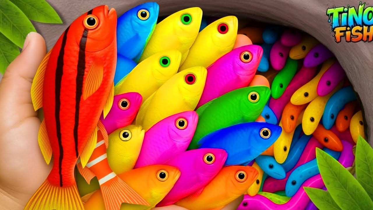 В красочных икринках-сюрпризах можно поймать красивых аквариумных рыбок: золотых рыбок, маленьких...