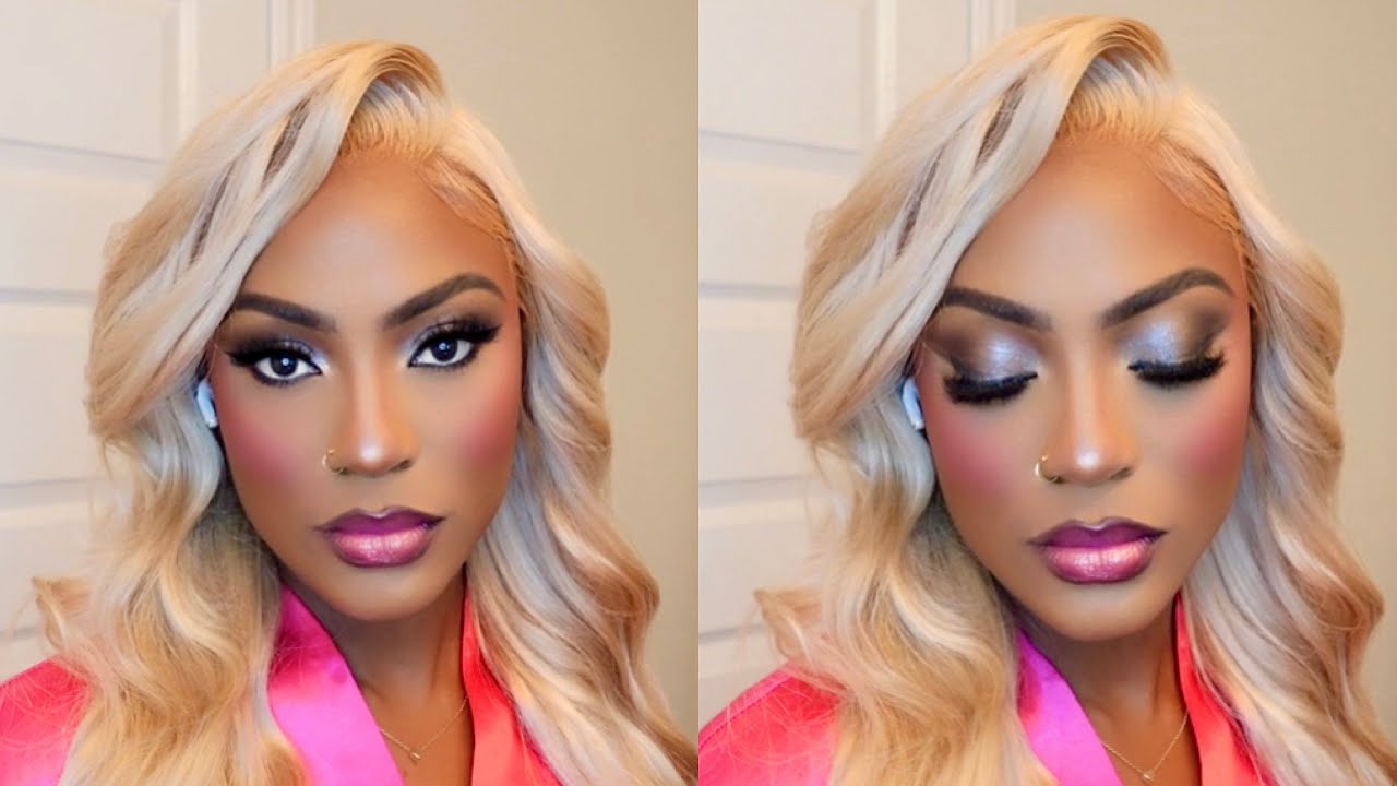 DETAILED FULL GLAM MAKEUP TUTORIAL || PINK MAKEUP FOR BLACK GIRLS 