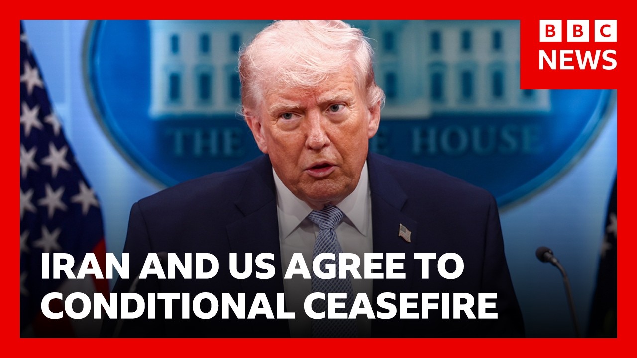 Iran and US agree to conditional ceasefire and opening of Hormuz strait | BBC News
