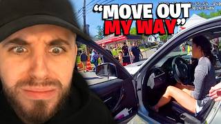 Woman Drives Through Crowd Because Shes Late