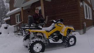 Atv Snowy Forest Trails