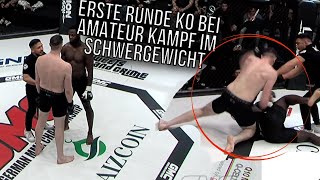 ERSTE RUNDE KO BEI AMATEUR KAMPF IM SCHWERGEWICHT 😳😳