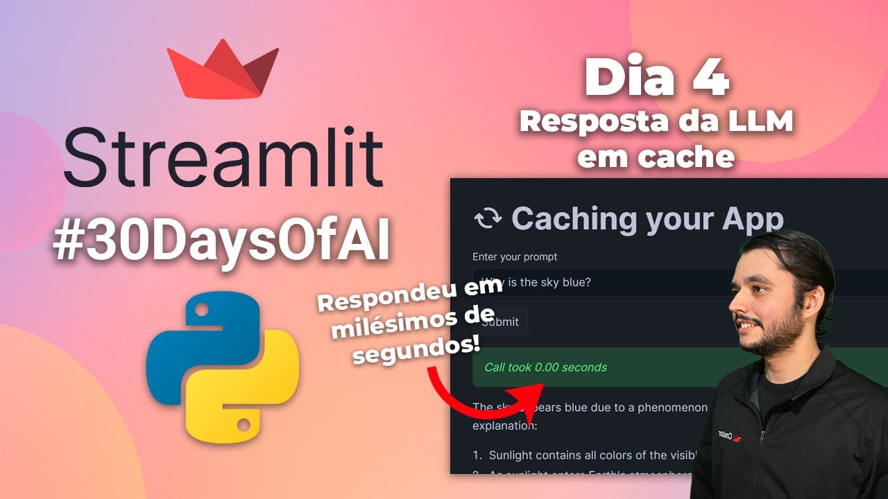 Armazenando em cache a resposta da LLM no app Streamlit (Python) - 30 days of AI |  Dia 4