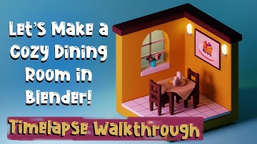 Cozy Isometric Dining Room - Blender Process Video/Timelapse