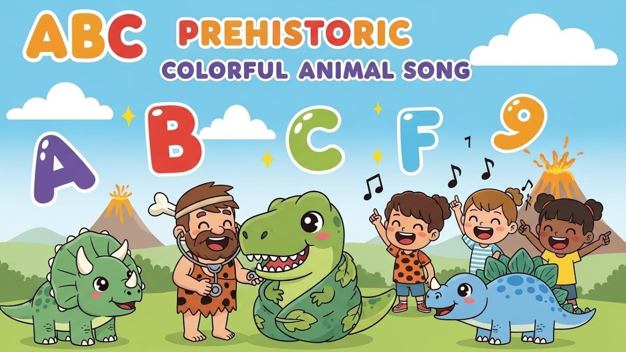 Песенка про доисторических красочных животных: алфавит и цвета | Больные животные и пещерный врач...