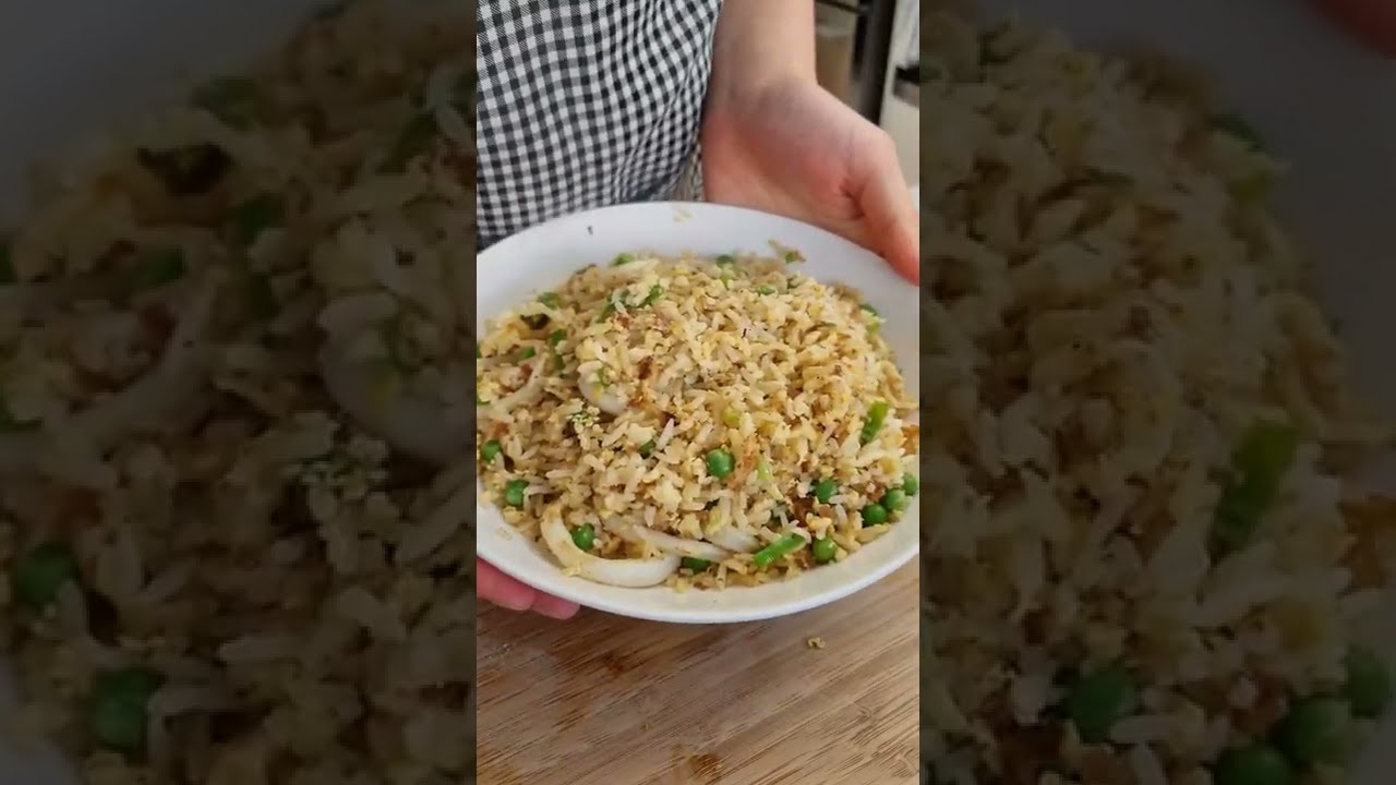 Жареный рис с кальмарами