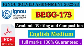 ignou begg 173 ignou solved assignment bag bscg bhag bcom